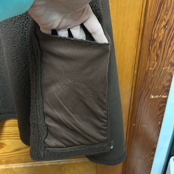 Faded Glory brown fuzzy lined hooded sweatshirt with zipper - Picture 7 of 8